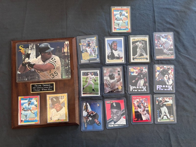 Frank Thomas 15-Card Lot + 1993 AL MVP Plaque 1990 Topps Rookie & Inserts