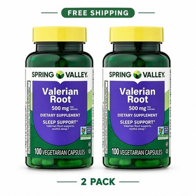 Spring Valley Valerian Root Capsules, 500 mg, 100 Count, pack of 2