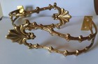 NEW GROSVENOR CURVED BRASS ORNATE CURTAIN HOLDBACKS VINTAGE DESIGN, PAIR OF NWOT