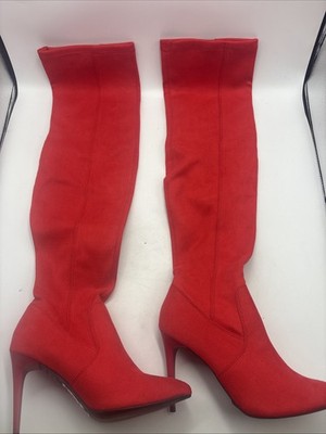 Rote Overknee Stiefel von New Look. Größe 4 UVP 45£