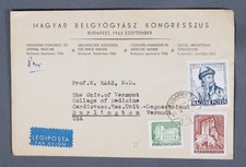 MayfairStamps Hungary 1963 Internal Medicine Congress Budapest to Burlington VT