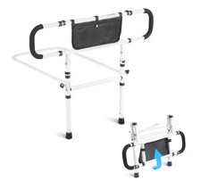 VEVOR Bed Assist Rail 450lb Foldable Bed Side Safety Rail 4 Level Handle
