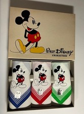 Walt Disney Mickey Mouse Handkerchiefs Set of 3 Vintage Showa Era Rare