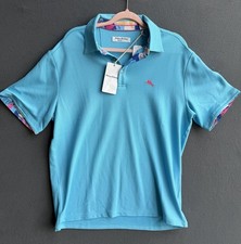NWT Tommy Bahama VIBRANT VINES FIVE OCLOCK POLO Breeze Blue Mens Size Large