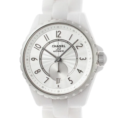 OROLOGIO CHANEL J12 365 BIANCO CERAMICA QUADRANTE ARGENTO AUTOMATICO DONNA BUONE CONDIZIONI