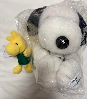 Starbucks PEANUTS スヌーピー ウッドストック ぬいぐるみセット Starbucks x Snoopy Collaboration Snoopy & Woodstock Plush Set L