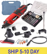 Hi-Spec 134pc 160W Corded Power Rotary Tool Kit Set with Dremel Compatible Bit A