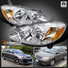 Fits 2003-2008 Toyota Corolla Clear Headlights Lamp Replacement Leftright 03-08
