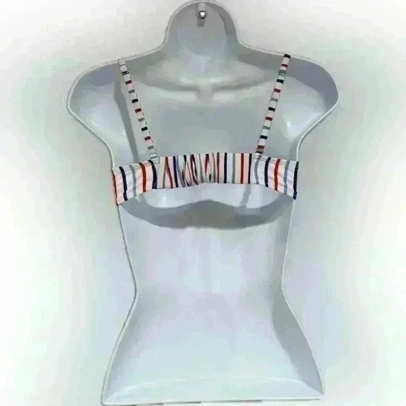 Conjunto de vestido a rayas y top de bikini Wild Fable rojo blanco azul Y2K Smiley x H&M XS Foto 4 de 4