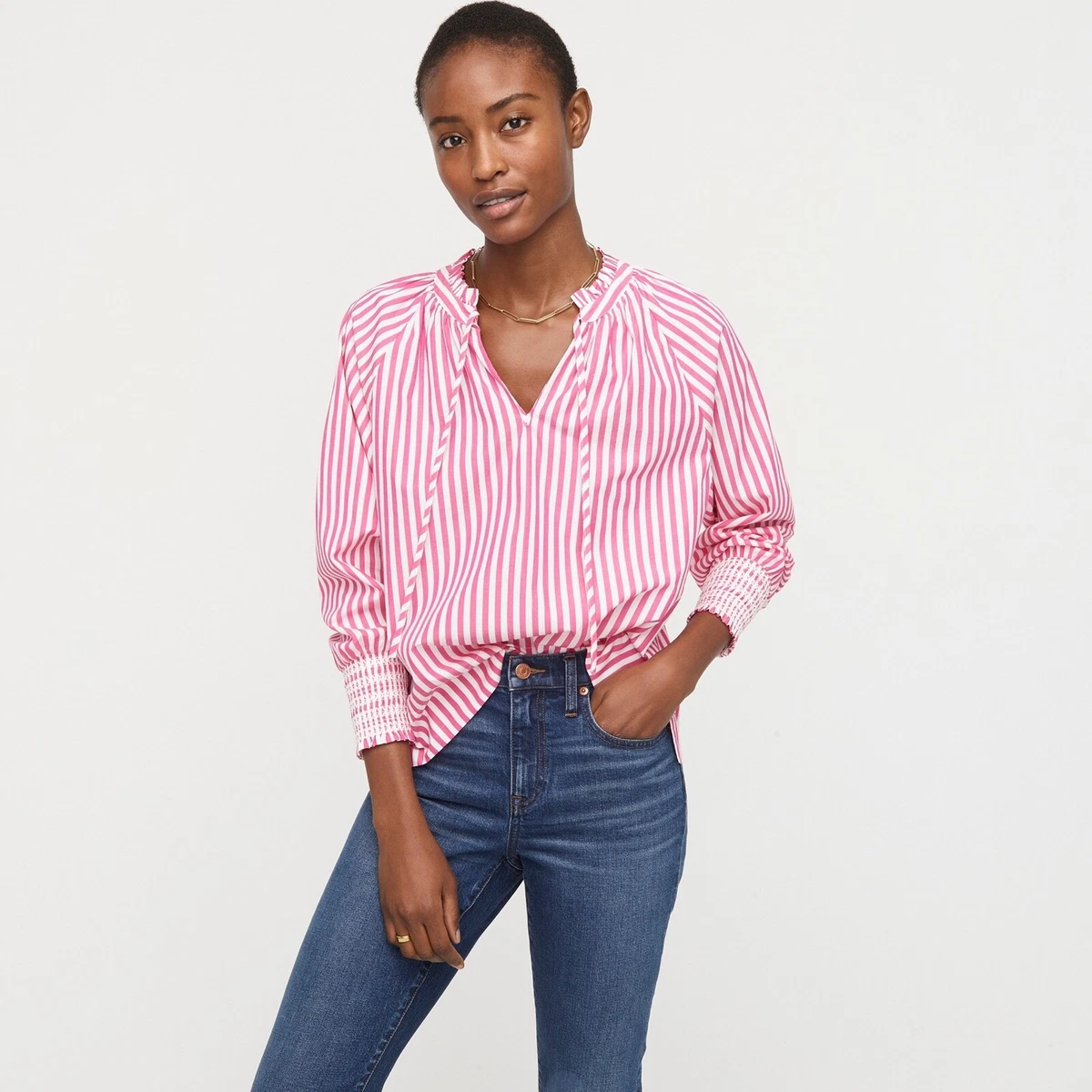 J crew smocked top 2025
