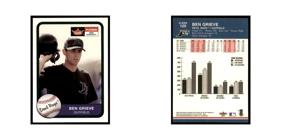 2001 Fleer Platinum Ben Grieve Rays #120 - Image 3 of 3