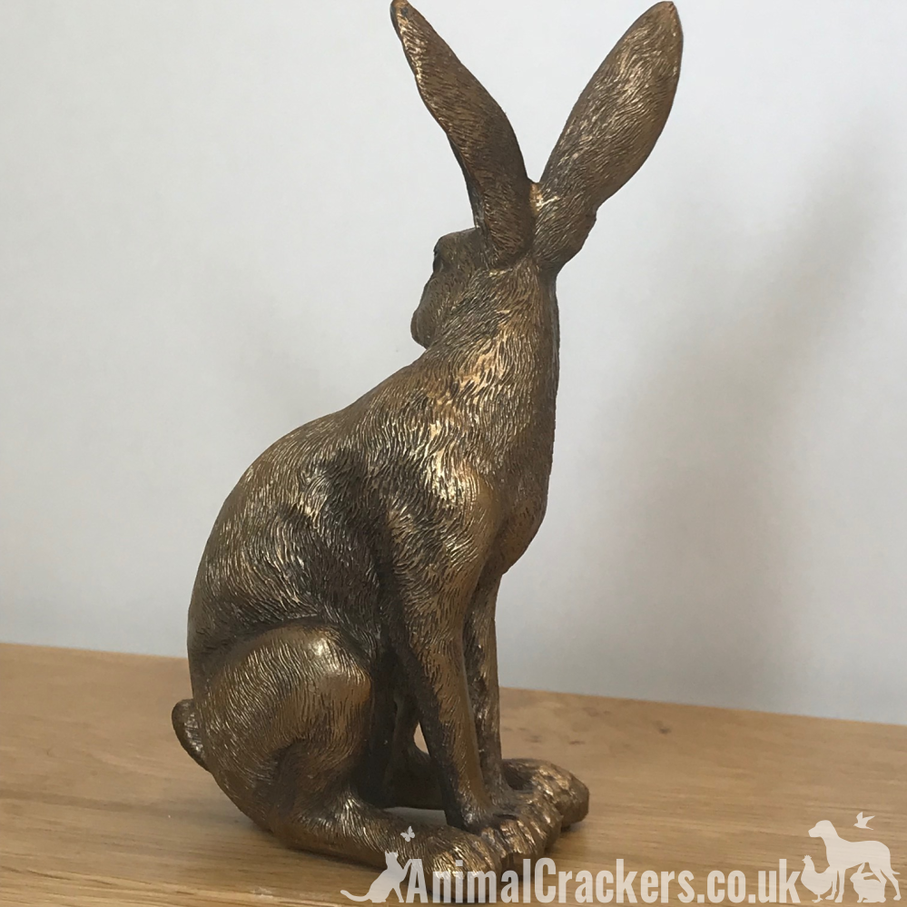 Bronze effect Sitting Hare ornament figurine Leonardo Bronzed range