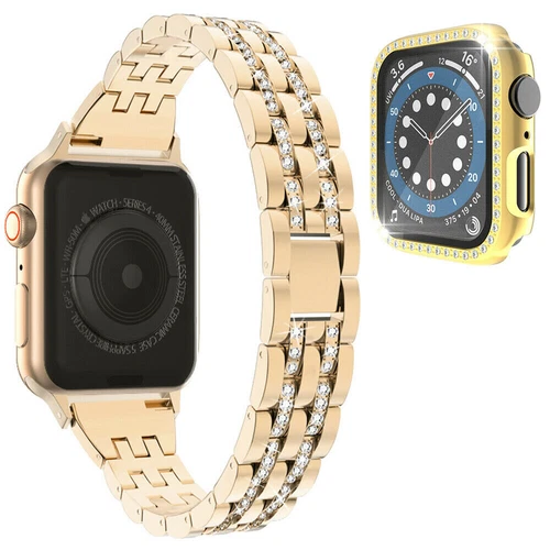 Armband + Bling Case für Apple Watch 10 9 8 7 6 5 iWatch 49mm Edelstahlband - Bild 18 von 43