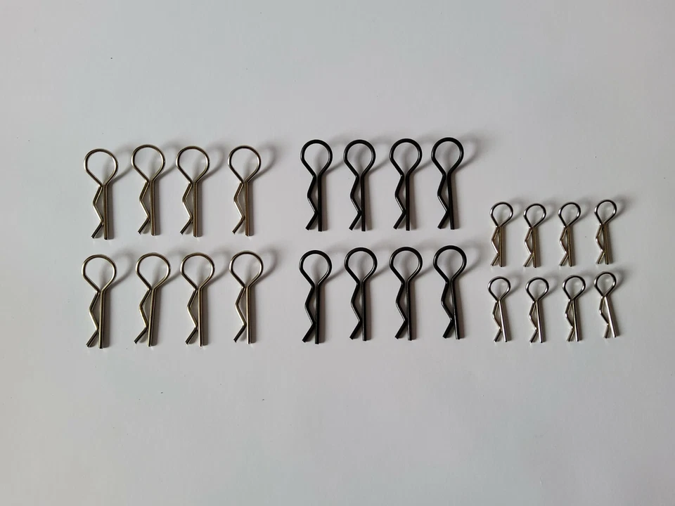 Karosserieklemmen R-Clips für RC Cars/Buggy/Truggy/GT 1/10 1/8 Edelstahl schwarz - Bild 2 von 2