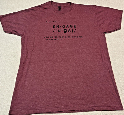 Engage Acts 17:2 T-Shirt Adult Large Maroon To Participate Or Become Involved