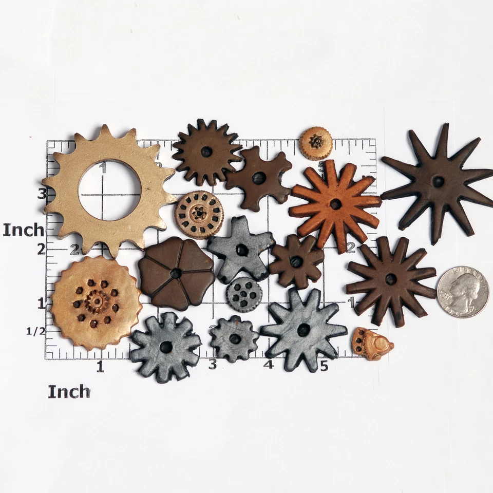 Silicone Steampunk Gear Cog Mold Set 6 Moulds Create 17 Gears Food Safe  (241) - Image 2 of 4