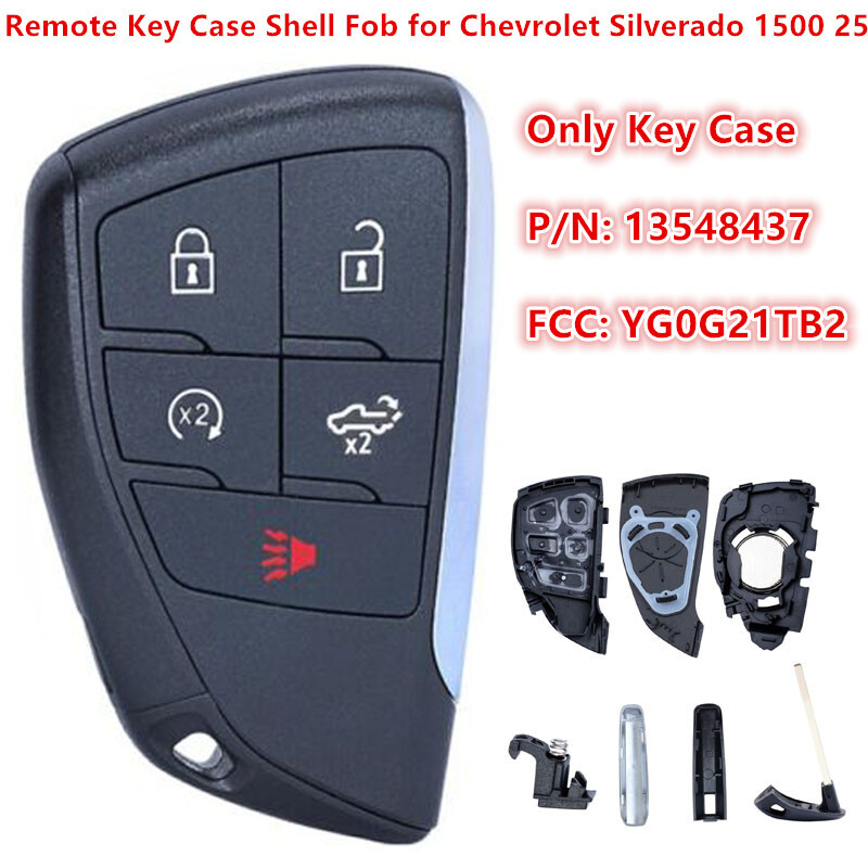 Unifizz 1 Pack Auto Sleutelhanger Sleutelloze Entry Afstandsbediening Zwart voor Chevy Express 1500 2500 3500 1998-2002 voor GMC Savana 1500 2500 3500