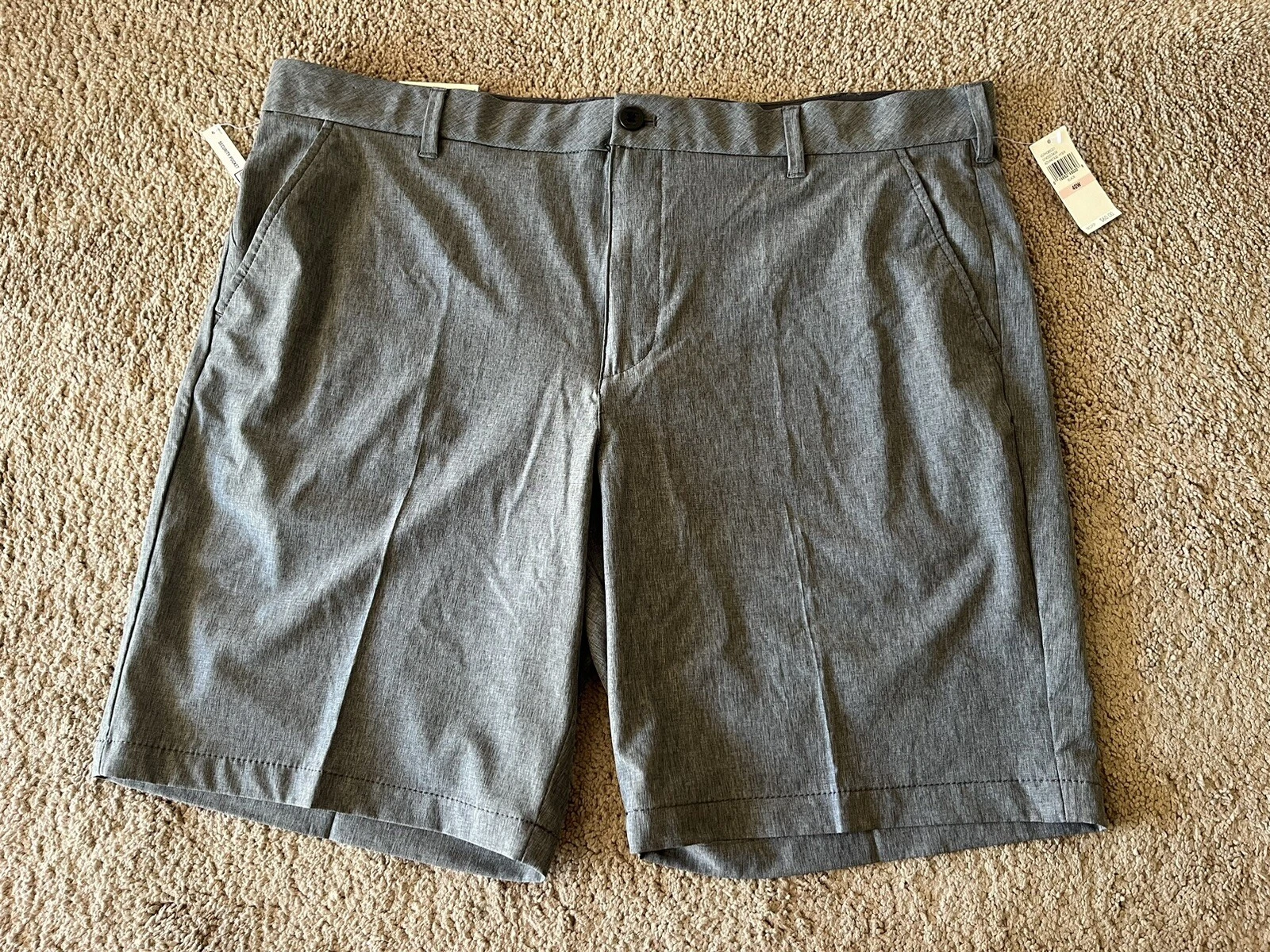New Men’s IZOD Advantage Performance Hybrid Performance Shorts Grey Sz 40W