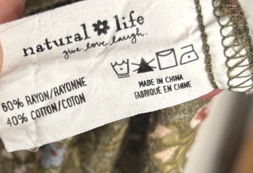 NATURAL LIFE Emmie Maxi Dress Small Smocked Floral Army Green Garden Party - Picture 4 of 4