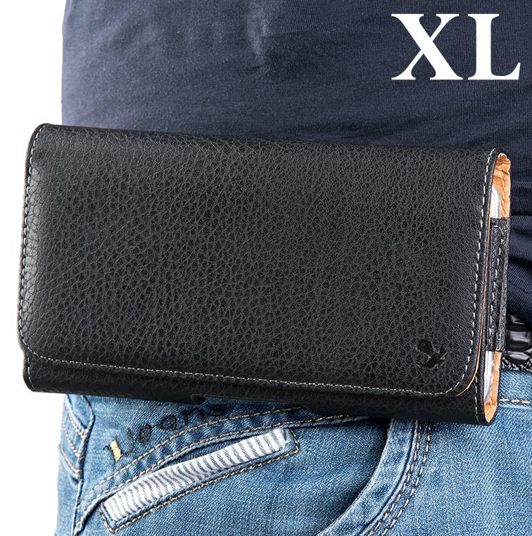 For Samsung Phone Holster Case Black HORIZONTAL Leather