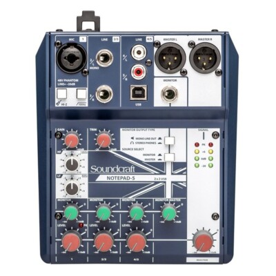 Soundcraft Notepad 5 Analog USB Mixer 5 Kanal Kompaktmixer mit USB