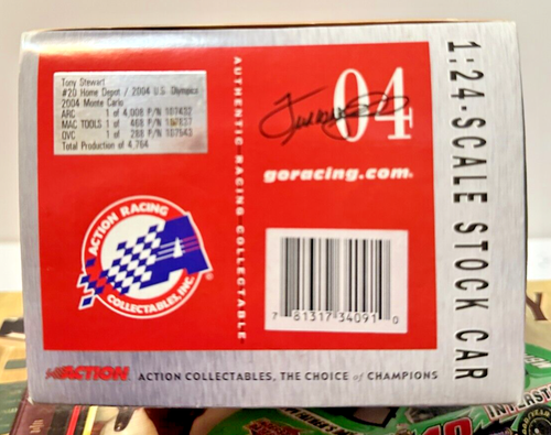 Diecast Action 1/24 Tony Stewart #20 Home Depot US Olymipic 2004 Monte Carlo NEW - Picture 4 of 6