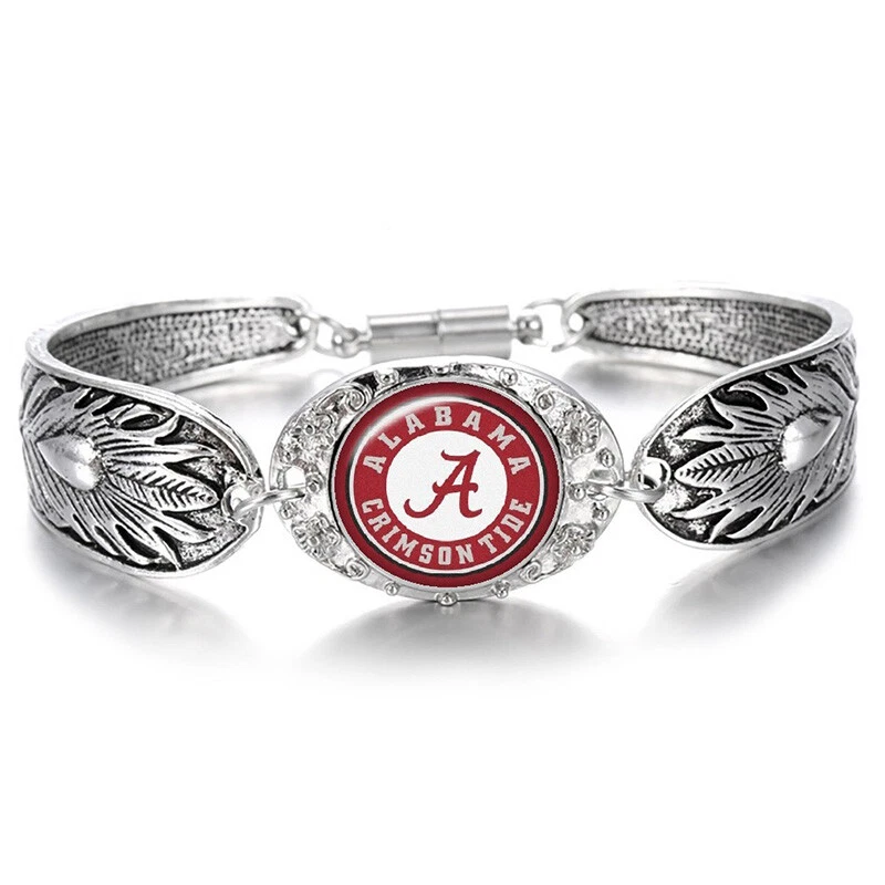 Elegante pulsera de plata University Alabama Crimson Tide para mujer joyería regalo D3 Foto 4 de 4