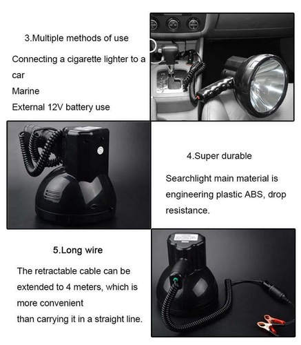 Foco de búsqueda de xenón 220W caza 12V 35w 55w 65w 75w 100w 160w portátil - Imagen 11 de 11