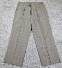 Vintage Polo Ralph Lauren Pants Mens 34x27 Pleated USA Plaid Adjustable Talon