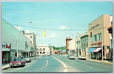 Wall Street Norwalk Connecticut Street Scene Classic Cars VINTAGE Postcard