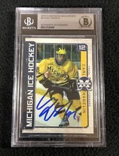 Carl Hagelin Signed 2010 Michigan Wolverines Team Issued 1st Card BAS Certified