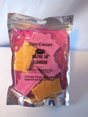 JUICY COUTURE BATHE IN GLAMOUR CROWN SHAPED SWEET PROSECCO SCENTED BATH FIZZERS