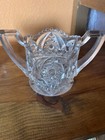 Vintage American Brilliant ABP Cut Glass Sugar Bowl and Creamer Set Beautiful  — photo 9