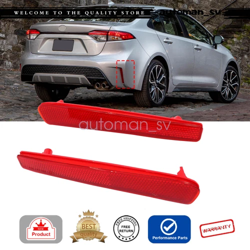 Rear Bumper Reflector Set For 2020 2021 2022 Toyota Corolla L,LE,SE Right & Left