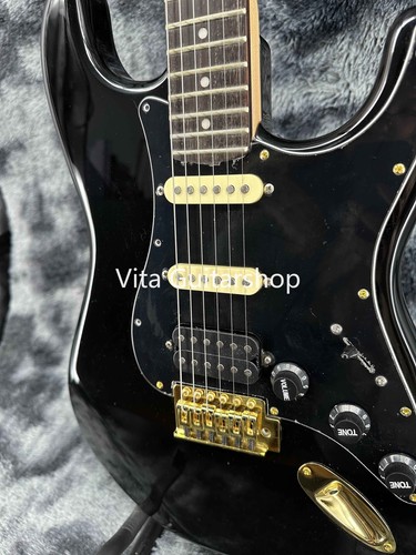 Guitarra Eléctrica ST Negra Acabado Personalizado Pastillas SSH Puente Trémolo 22 Trastes - Imagen 8 de 12