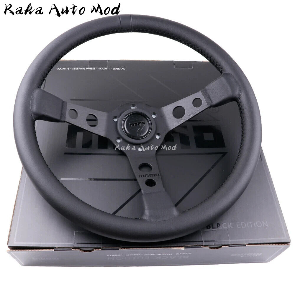 MOMO PROTOTIPO ブラックエディション 350mm ステアリング Black Edition MOMO Prototipo 350mm Genuine Leather Deep Dish