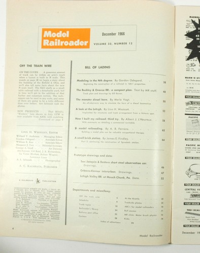 4 1966-1967 Vintage Model Railroader magazines Nov-Dec 1966 and Jan-Feb 1967 - Picture 4 of 9
