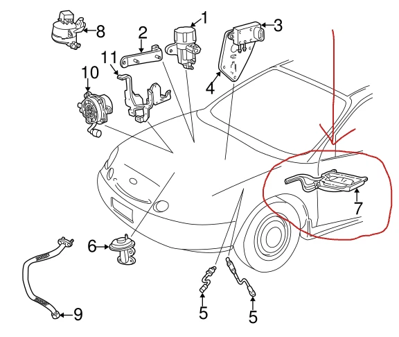 OEM Ford Vapor Canister Fuel Gas Emission Taurus 06-07 3.0L V6 6F1Z-9D653-BA - Image 3 of 3