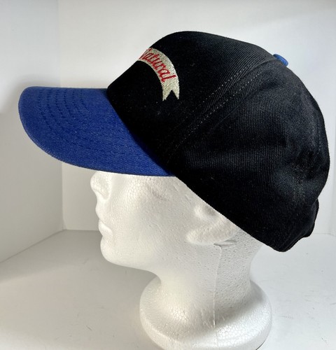 Tappo SnapBack Vintage Pasto Romano Tutto Naturale (Pane) Nero Blu Elettrico Nonno - Foto 4 di 9