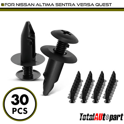 30Pcs Splash Shield Retainer Clips for Nissan 6.35mm Nylon Screw-Type 6686001W01