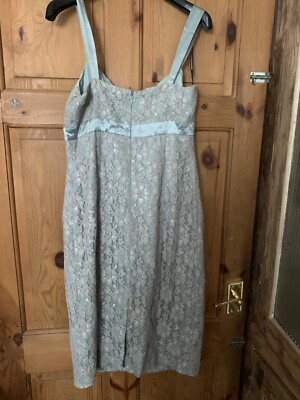 Lace Effect Soft Green Vintage Style Dress Women's Size 10