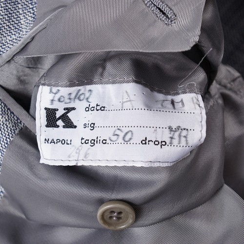 Kiton Gray and Blue Layered Check Cashmere-Silk-Linen Sport Coat 40R (Eu 50) - Picture 9 of 10