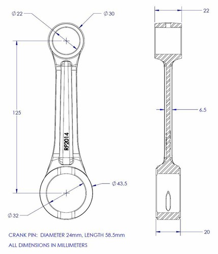 Kawasaki KX250 1978-2008 KDX250 1980-84 1991-94 Connecting Con Rod Kit - Picture 4 of 4