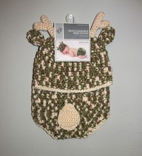 Newborn Boys 2pc Crochet Camo Deer Set Size 0-9 Months BRAND NEW W TAGS