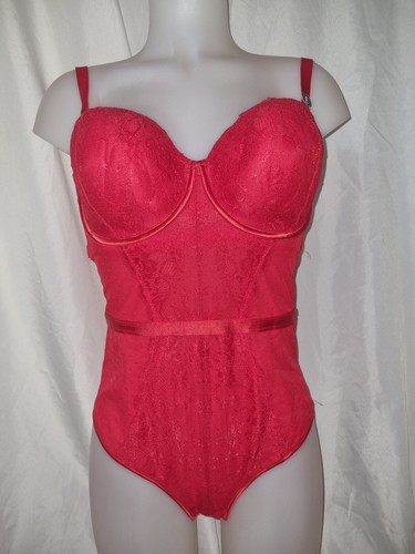 BNWT Gorgeous Red SECRET POSSESSION Underwired bodysuit top Lingerie size 34E - 第 1/3 張圖片