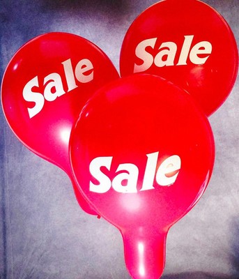 BSA 17'' Red with SALE Print Balloons 5ct