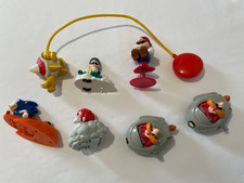 3 Mario Bros and 4 Sonic the Hedgehog McDonald's Burger King Gently Used Toys