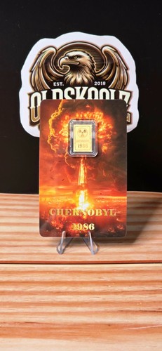 2026 Liberia Chernobyl 1986 Gold Coin Bar 1/1000 oz .9999 w/ COA
