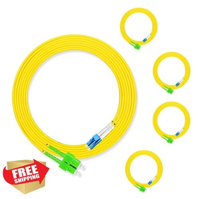 Lebrudos 5x 5M SC/APC-LC/UPC Duplex OS2 Fiber Cable