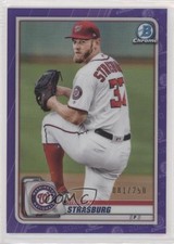 2020 Bowman Chrome Purple Refractor 81/250 Stephen Strasburg #29 m4h